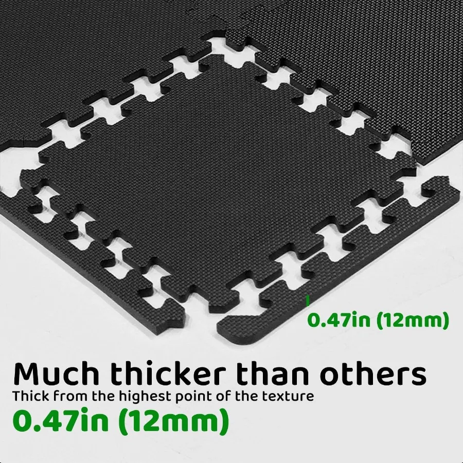 3x6 أقدام الحصير رغوة المتشابكة 18 حزمة 0.47 "(12 مللي متر سميكة الصالة الرياضية الحصير للتدريبات المنزلية ممارسة ولعب بلاط اللغز للمنزل #4