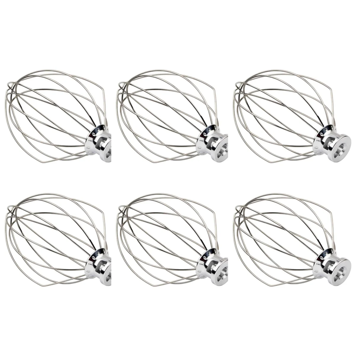 6X K5AWW Wire Whip Steel Wire Whisk Stainless Steel Egg Beater Mixer Mixing Head 5QT for American