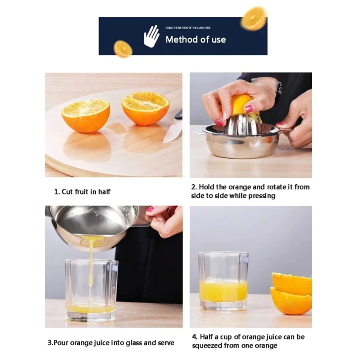 ABXHH Fruit Lemon Orange Juicer Household Small Manual Juicer Juicer Portable Manual Juicer