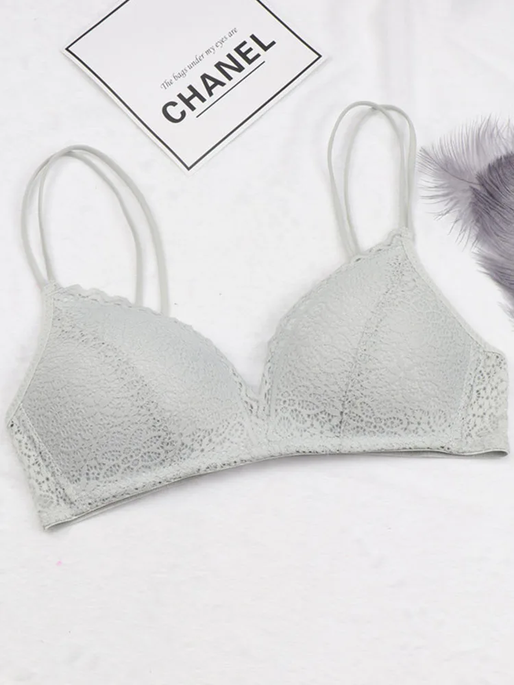 Frauen BH sexy Spitze Bra lette Blumen drahtlosen BH weibliche Unterwäsche eine B Tasse Dessous weiche einfarbige ultra dünne Büstenhalter