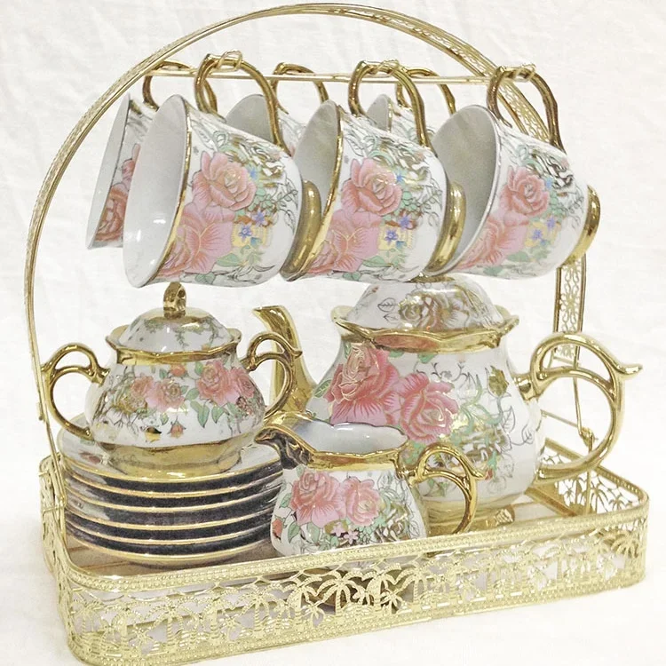 

# European 15pcs Ceramic Coffee Set, Sugar Jar, Milk Jar, Afternoon Tea Set, Arabian Coffee Cup Set. #