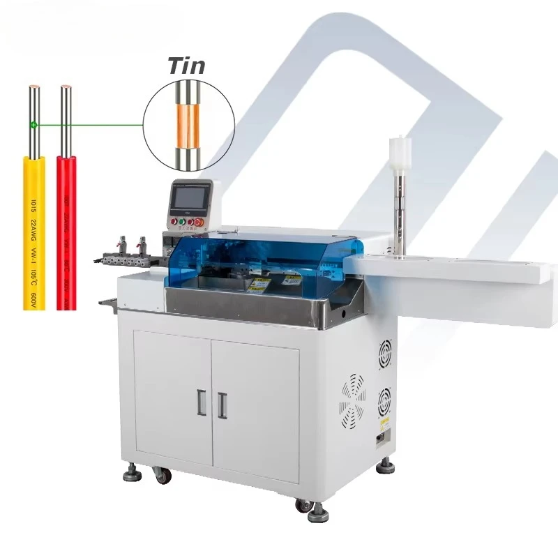 Automatic AWG32-AWG16 Wire Stripping and Tinning Machine EW-8015 Computer Programmable Controllable Cable Tinning Machine