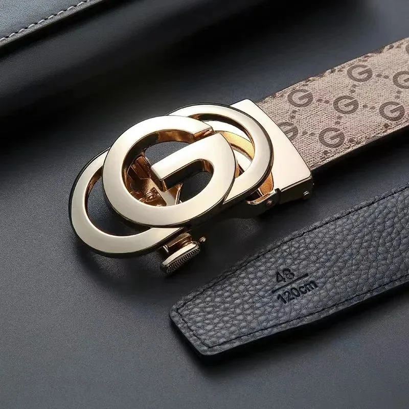 Top echt leer en koeienhuid materiaal herenriem mode casual luxe merk herenriem jeans veelzijdig design riem heren