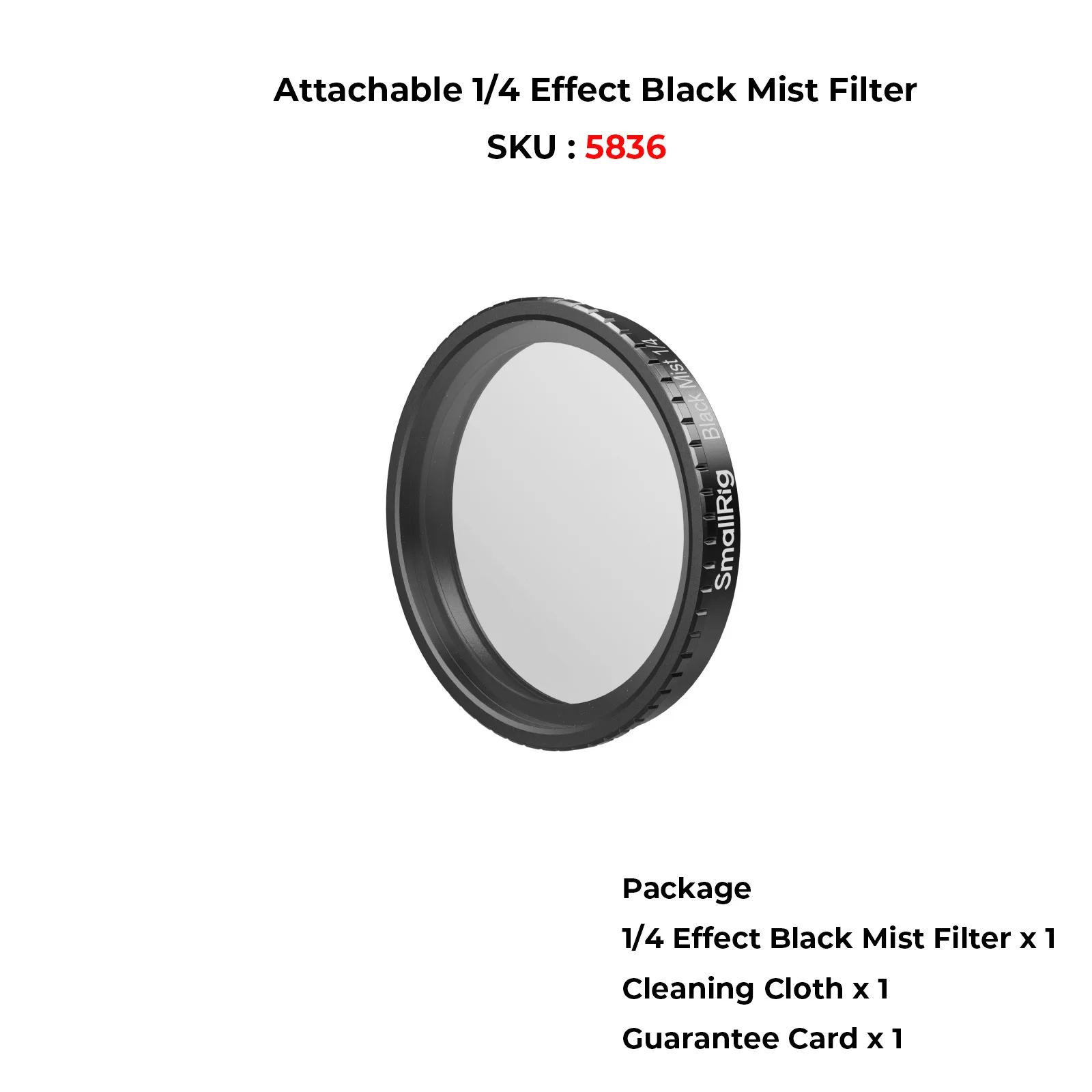 SmallRig Action 5 Pro bevestigbaar CPL-filter voor DJI Osmo Action 5 Pro / 4, 1/4 Effect Black Mist /UV /Star Cross Filter Optioneel