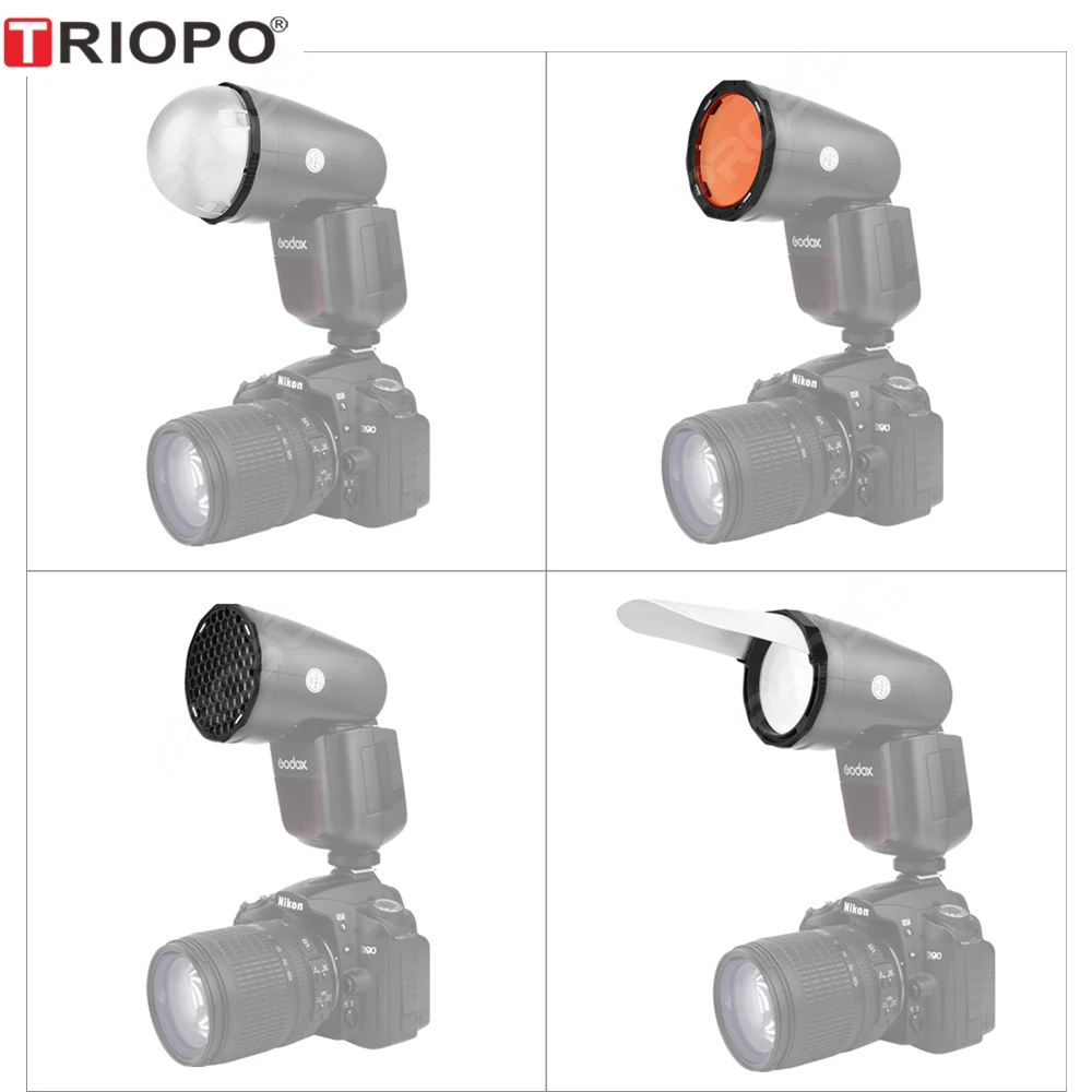 Magnetic Round Head Flash Accessory Kit For Godox V1 V1Pro AD100Pro H200R AK-R1 TRIOPO R1 F1-200 Photography Replacement Parts