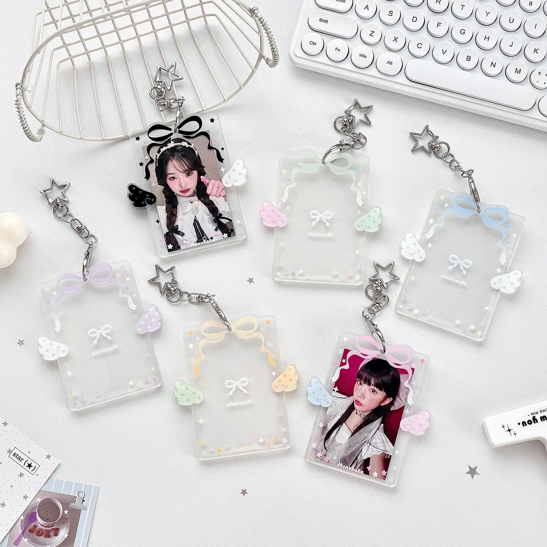 Butterfly Knot Angel Wings Small Card Cover Acrylic Hard Card Cover Angel Small Card Certificate Card Mask Card Cover