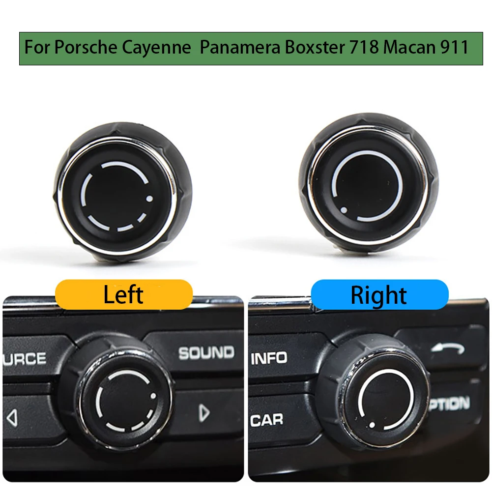 

For Porsche Cayenne Panamera 2010-2017 Center Console Audio Volume Knob Cover 97064292901 CD Control Switch Button 97064293001