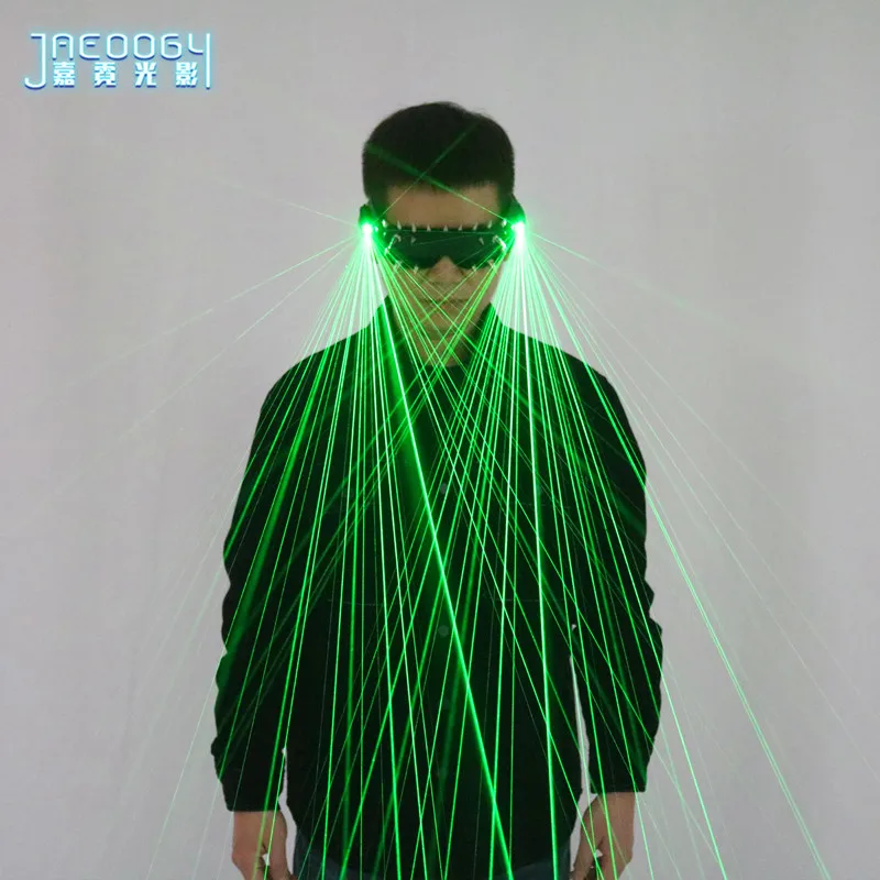 Rivet Cyberpunk Green LED Laser Glasses DJ Club Party Bar Stage LED Luminous Clothing Show