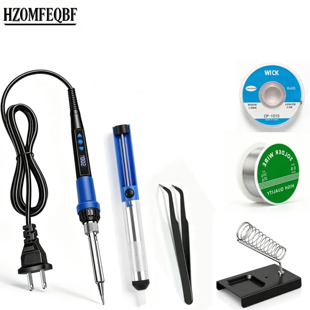 Fast Heating 80W Digital Soldering Iron Adjustable Temperature Soldering Pen Kit Complete Welding Repair Set with Desoldering Pu