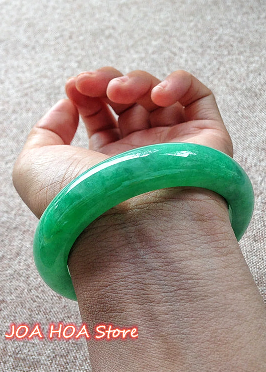 Fine Jewelry Natural Myanmar Jadeite Bracelet Ice Glutinous Species A Cargo Full Green Bangle Handring Accessories