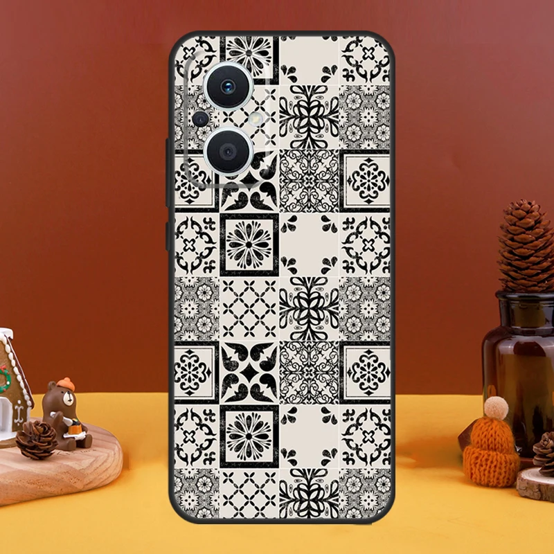 Moroccan Pattern Case For OPPO Reno 4Z 5Z 8T 10 Pro 11 F 4 6 7 8 5 Lite OPPO Find X6 X5 Pro X2 X3 Lite Cover