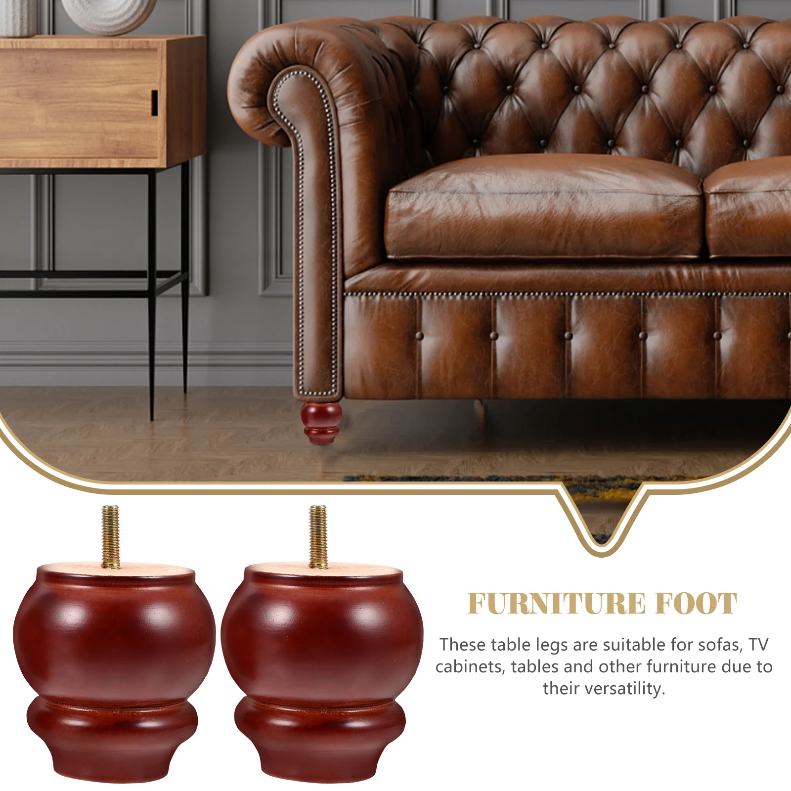 

2pcs Solid Wood Furniture Legs 8cm High Replacement Table Sofa Small Wooden Furniture Legs Chairs Durable Wooden Feet