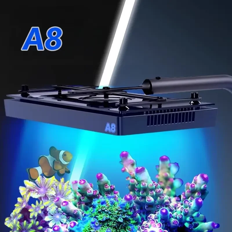 A8SE II Max Blue 240W WiFi App Programmable Full Spectrum Marine LED Aquarium Light for Saltwater Coral Reef & Fish Tank