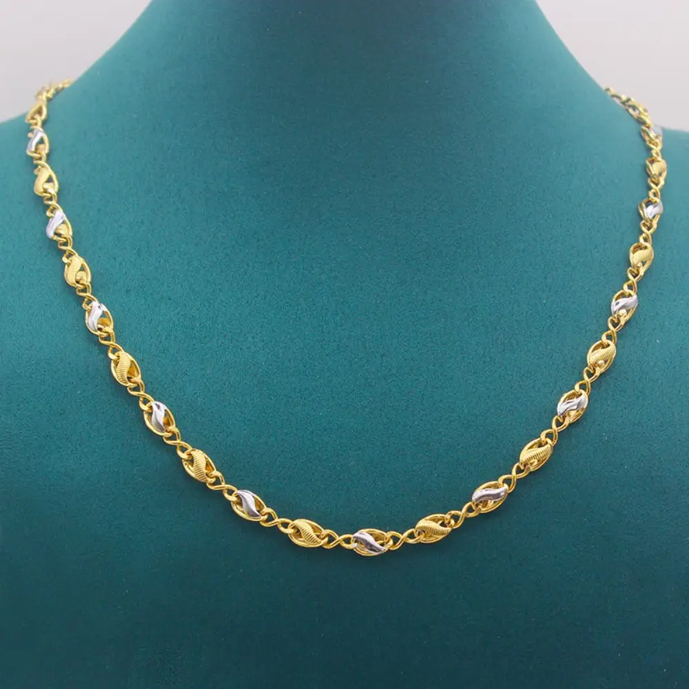 

FS Gold Silver 2 Color Luxury Chain Hip Hop Necklaces Anti Allergy Charm Link Choker Unique Jewelry Men Gifts Wholesal