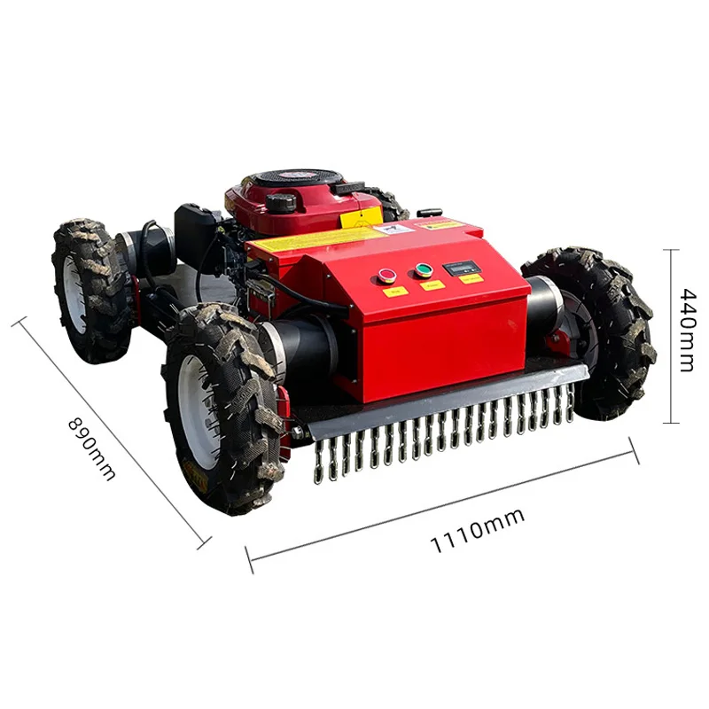 Бензиновая косилка с дистанционным управлением, машина для резки травы, беспроводная самоходная колесная газонокосилка для сада, сада, зеленый ремень