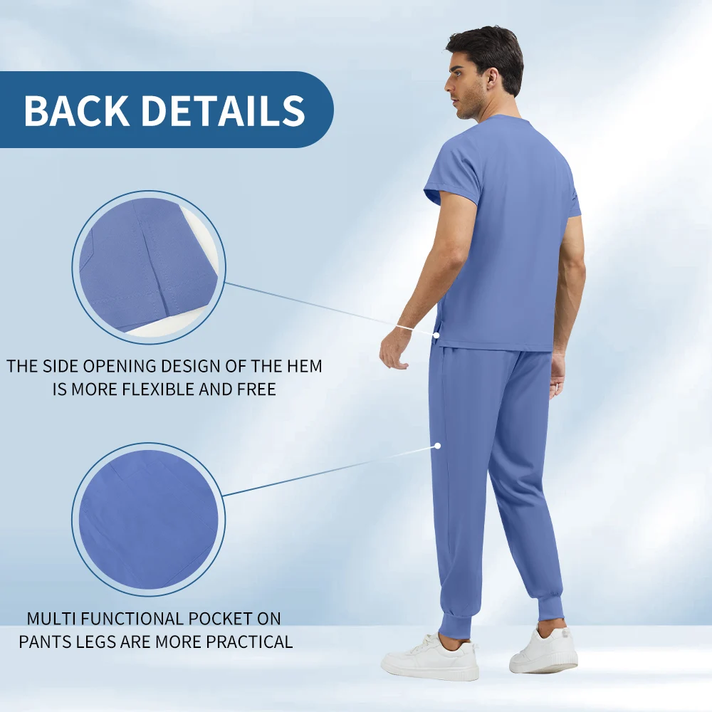 Niaahinn Scrubs-Set, medizinische Uniformen, Stretch-Oberteile und Taschenhosen, Anzüge, Krankenschwesteruniform, Arztchirurgie-Overalls, Schönheitssalon, Arbeitskleidung