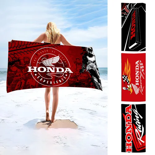럭셔리카 로고 로고 비치 타월 극세사 모래가 없는 빠른 건조 소프트 풀 타월, H-HONDAS 여성 여행 체육관 샤워 캠핑 선물