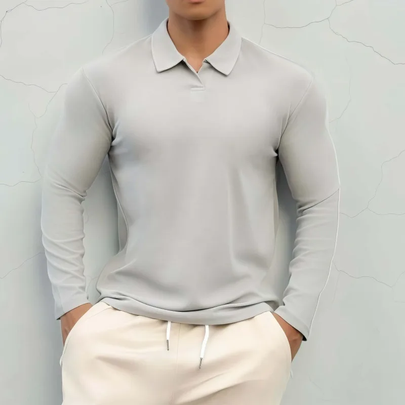

Plain Polo T Shirt for Men Designer Elasticity Cheap Clothes Casual Fashion Unicolor Pullovers Trends 2025 Xl Gym Man Sweatshirt