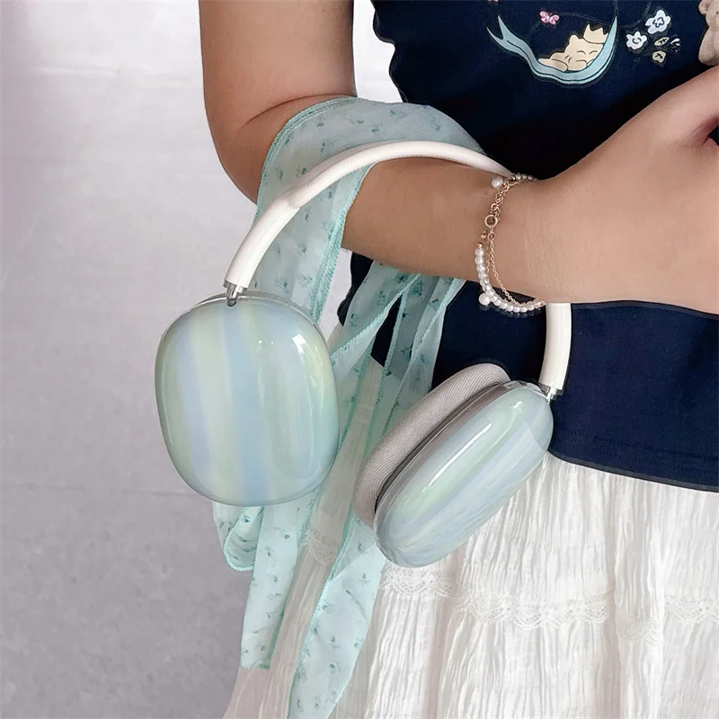 

Fashion Artistic Stripes Headphone Case For Apple Airpods Max Protective Cover Silicone Headset Covers For Airpodmax Cute Cases