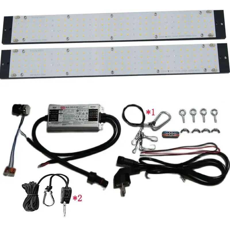 Led LM301H Grow Light Quantum Bar 100W Complete Kit Samsung Full Spectrum QB128 MW Driver Mixed 3000-6500K 660nm Planting Indoor