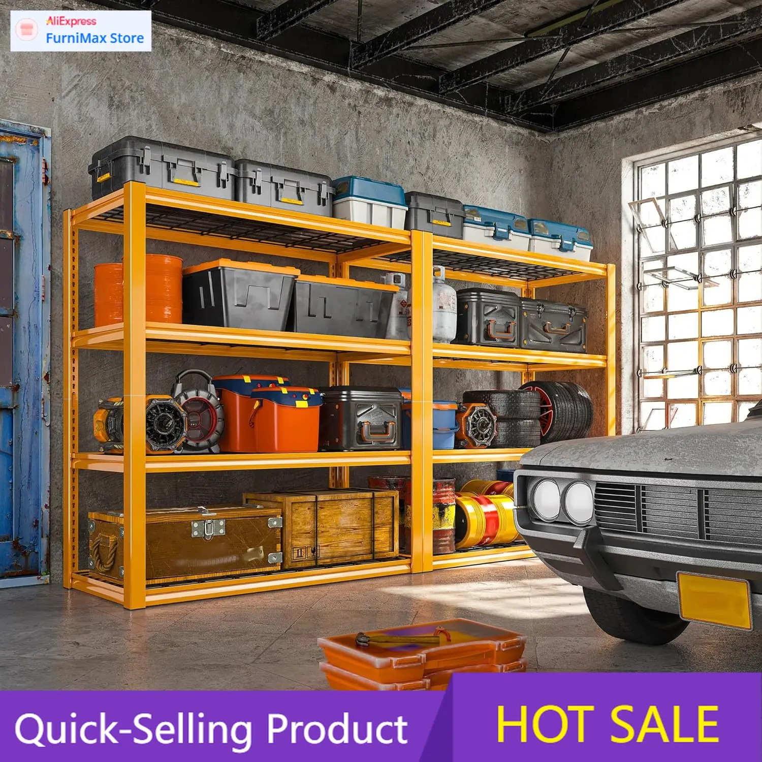 

Limited-time promotionREIBII 40" W Garage Shelving 2240 LBS Storage Shelves Heavy Duty Metal Shelving 4 Tier Metal Shelves for S