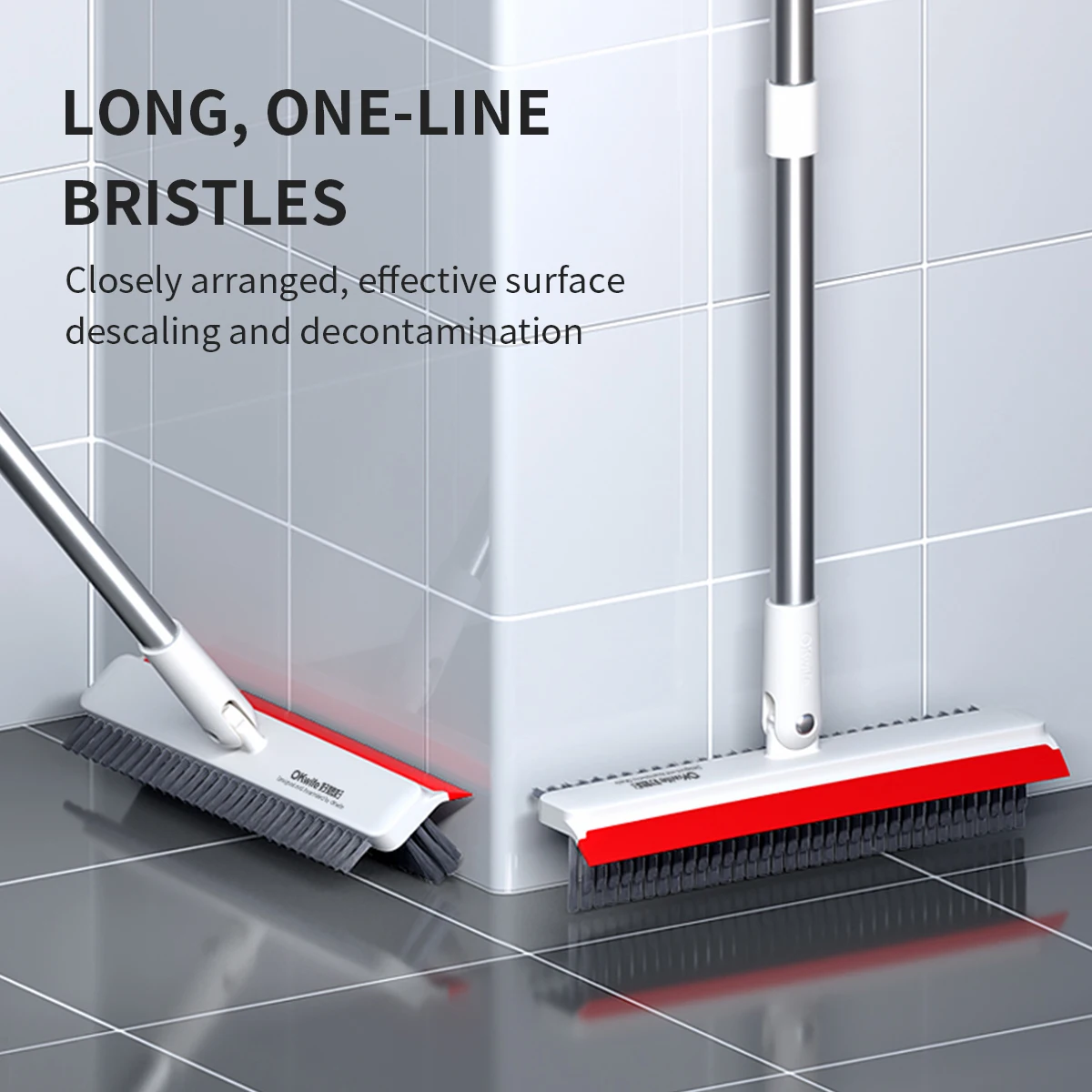 Multi-Purpose Cleaning Brush, Long Handle Floor Wall Tile Cleaning Brush, Scrubbing Cleaning Brush, No Dead Corner Cleaning Tool