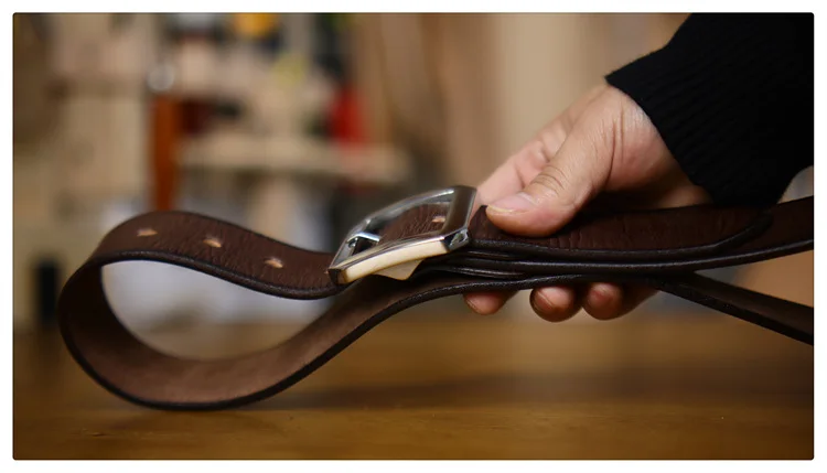 High Quality Thickened Pure Steel Needle Buckle Men's American Retro Belt Versatile Casual Fashion Cowhide Design Waist Belts