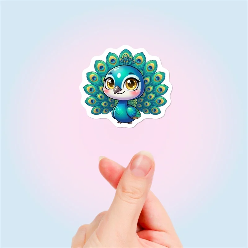50PCS Cartoon Bright Eyed Animals PVC Sticker Aesthetic Colored DIY Sticky Decoration Scrapbooking Hand Accounting Supplies - view 4