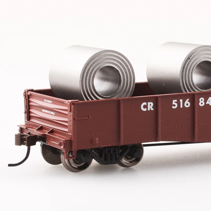 BACHMANN HO 1/87 American Series Simulation 50 Feet 6 Inches Front Unloading Low-side Gondola Car-brown/steel Coil Train Model