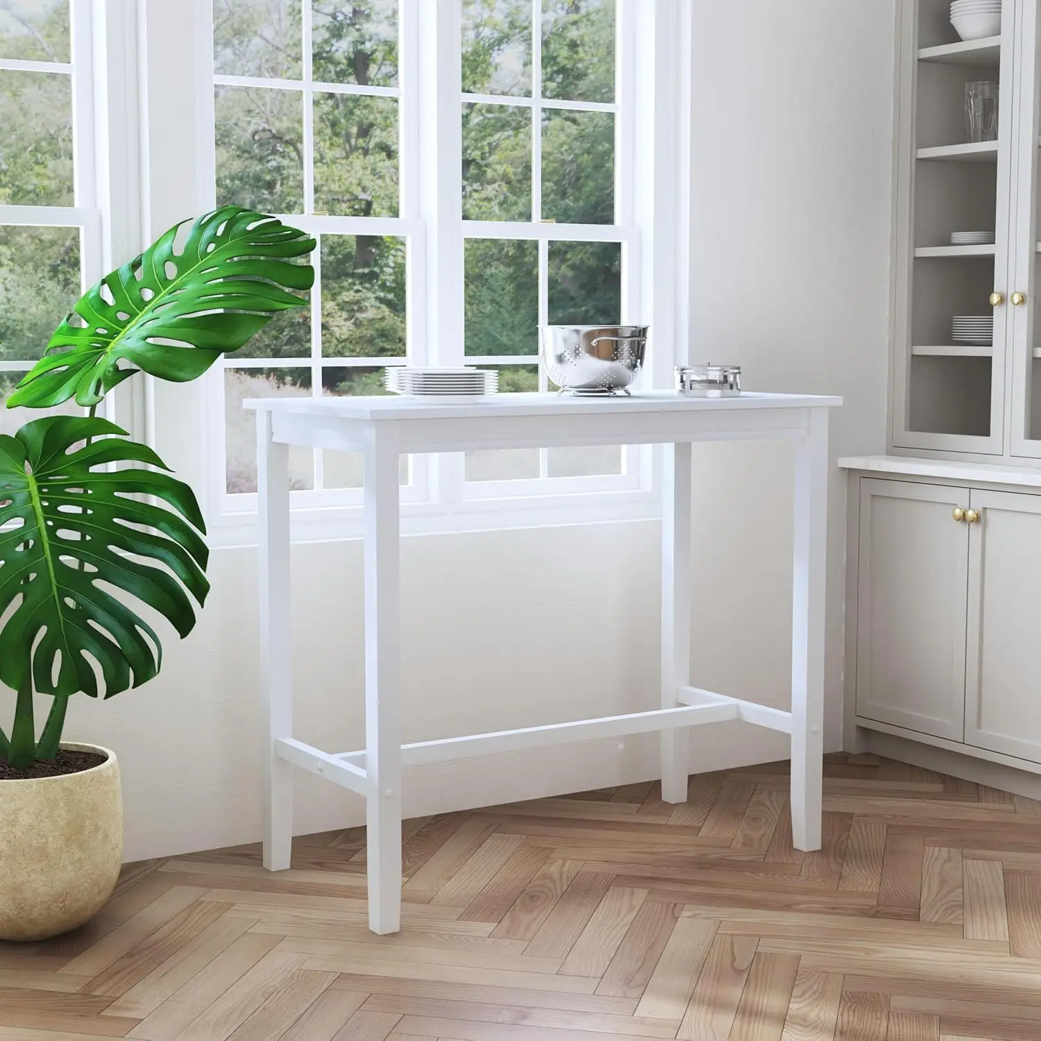 Claridge White Wooden 42" Bar Height Pub Table