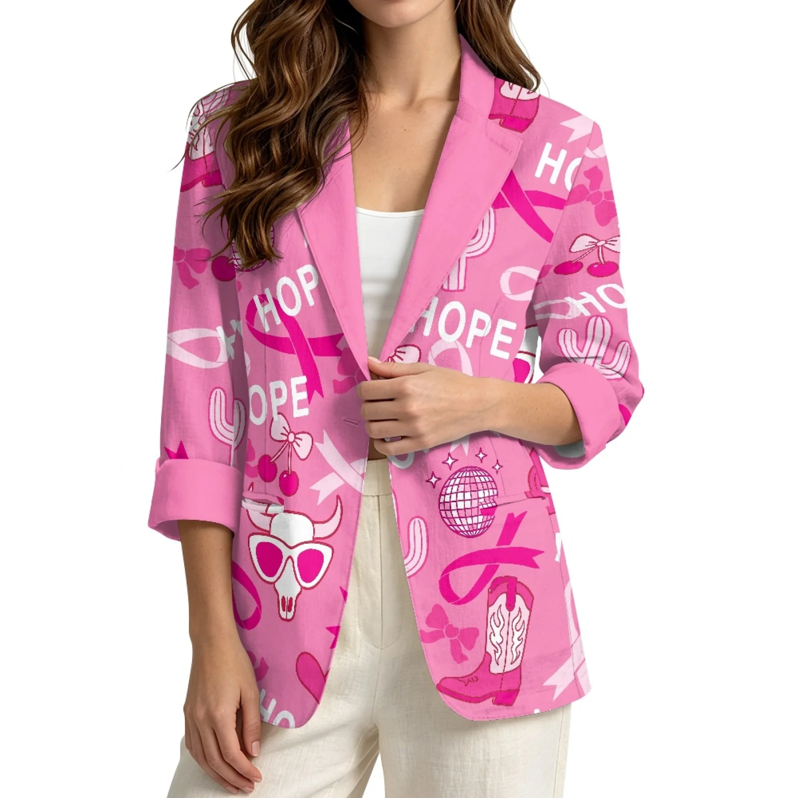 Кардиганы PENSTROLL Pink Hope с принтом, в льняном стиле, с открытым передом, осенняя верхняя одежда для женщин, размеры S-3XL, дышащие, для пляжа и офиса