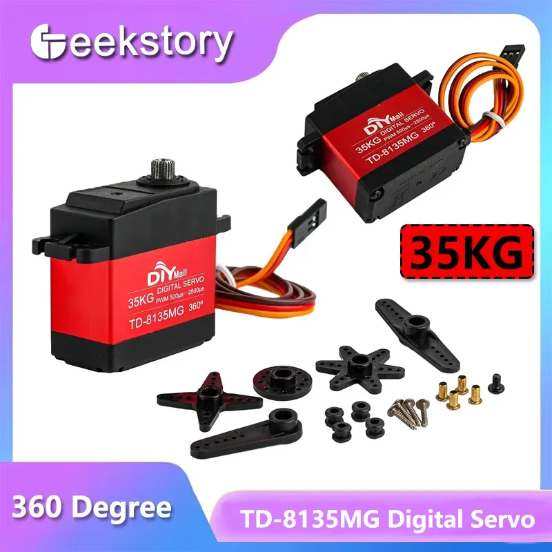 35KG TD-8135MG Digital Servo 360 Degree Continuous Rotation Carbon Brush Motor Metal Case Large Torque Servo For RC Car Robot