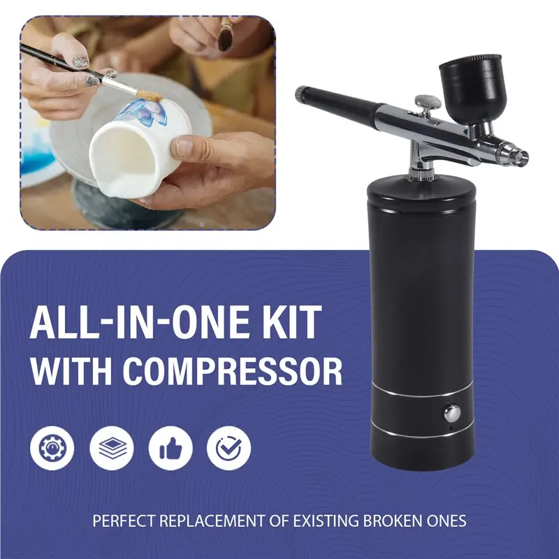 A92P 1 SET Airbrush Kit 30PSI High Pressure Portable Handheld Airbrush Gun Airbrush Set