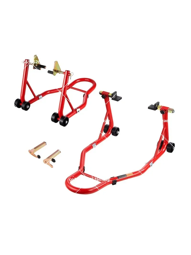 850lbs Dual-Fork Swingarm Spool Motorcycle Stand Lift Combo for Sport Bikes Front And Rear Support