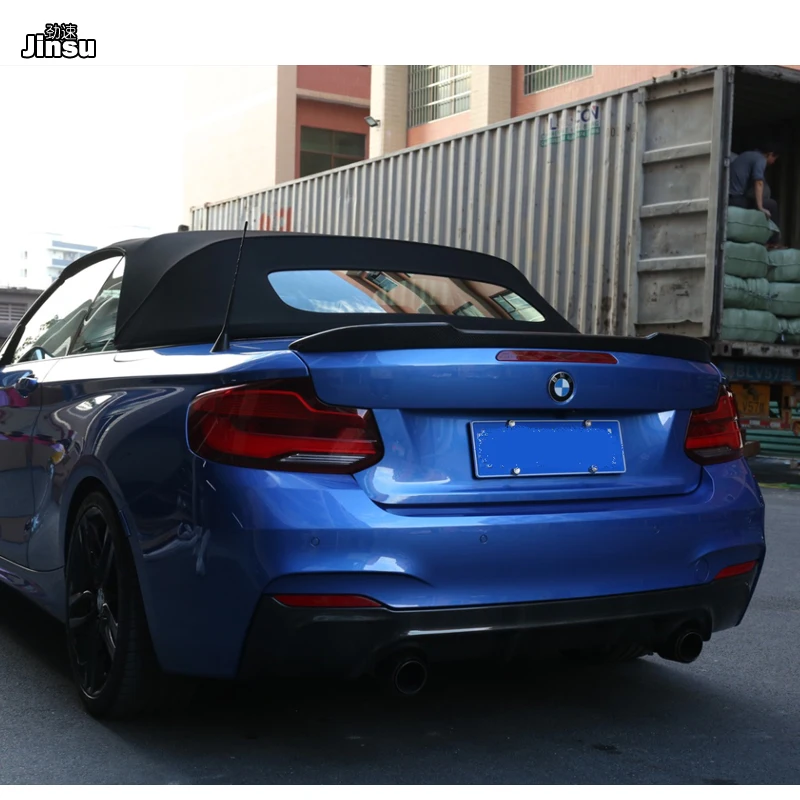 CS Style Carbon Fiber Rear Trunk Spoiler Wing For BMW 2 Series Convertible 218i 220i 225i M235i M240i F23 2014 - 2020 Year