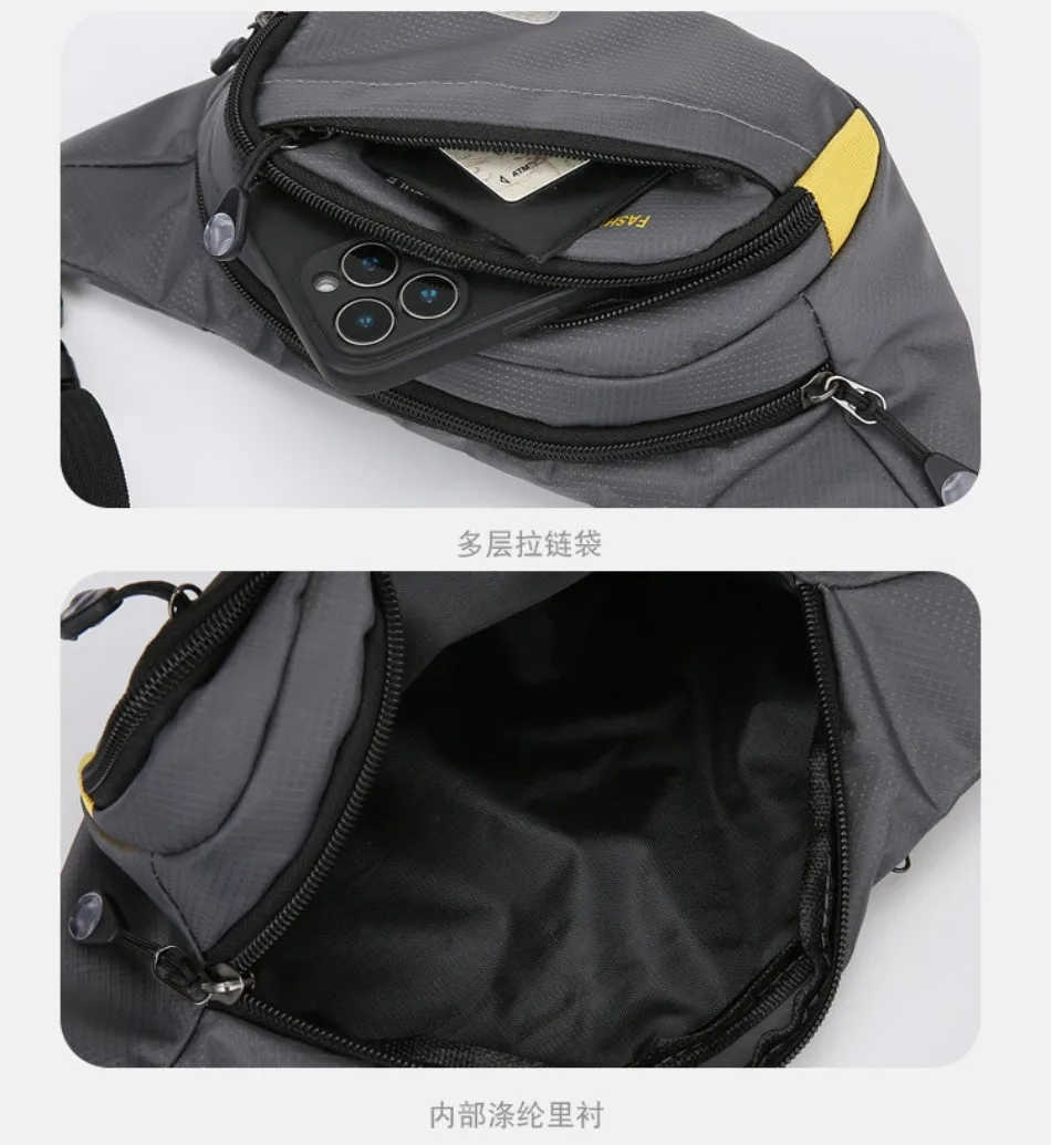 Multifunktionale Outdoor-Sport-Hüfttasche für Herren, große Kapazität, mehrschichtige Umhängetasche, verdickte modische Brusttasche – Detail 28