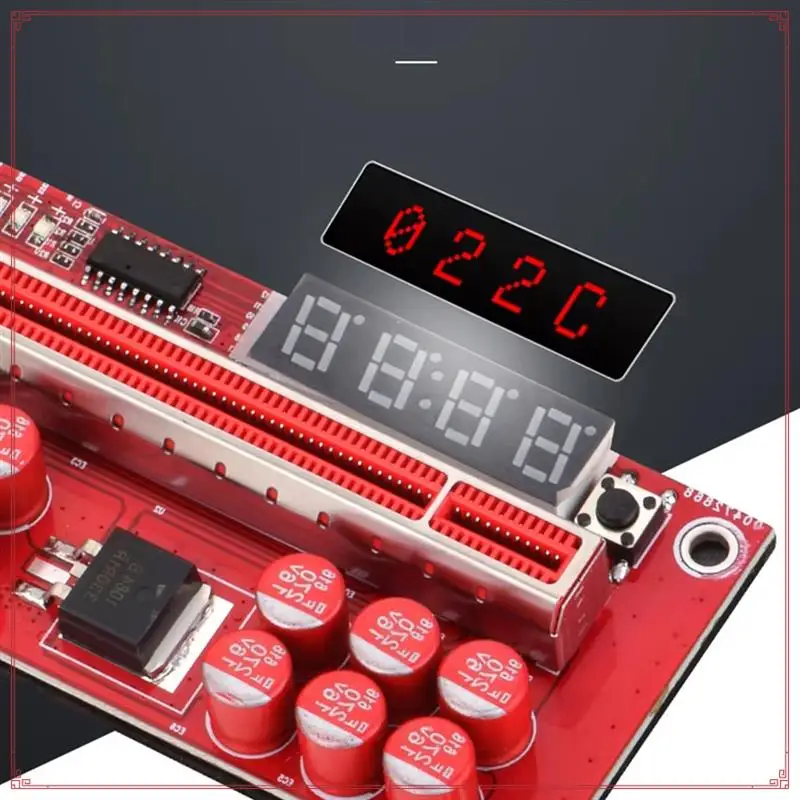 Riser PCI Express X16 Extender Riser V013 Pro PCI Express X16 6Pin USB 3.0 LED Temperature Forbitcoin Miner Mining