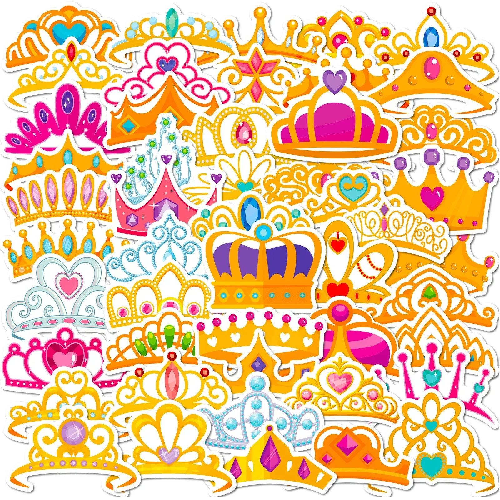 50PCS Cartoon Krone Aufkleber Prinzessin Liebe Kaiser Graffiti iPad Gepäck Helm DIY Wand Aufkleber Spielzeug Dekoration