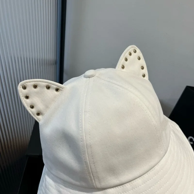 

M Series High Grade Workmanship Cat Ear Stud Fisherman Hat Spring Summer Pure Cotton Fabric Fashionable Holiday Gift Loved