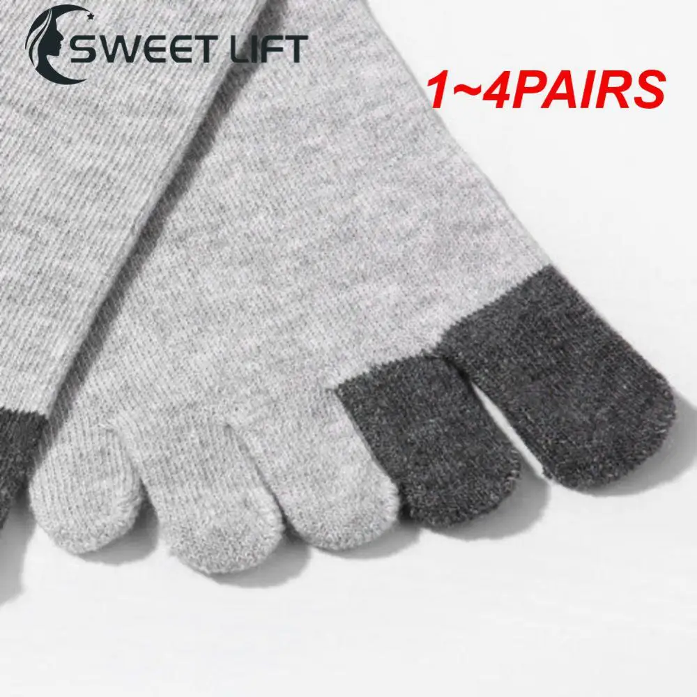 1~4PAIRS Toe Sock Has Strong Water Absorption It Is A Must-have Item In Everyones Wardrobe. Mens Five Finger Socks Mens Socks