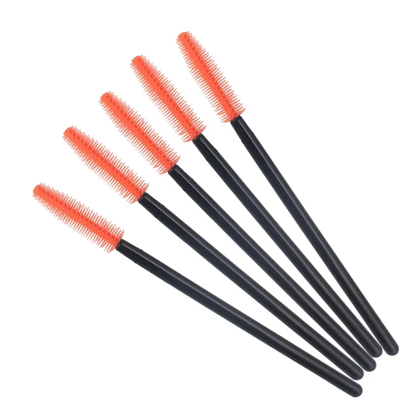 Baguette de mascara jetable Portable en vrac, brosse de maquillage en silicone souple, matériau sûr et facile à appliquer, 50 pièces