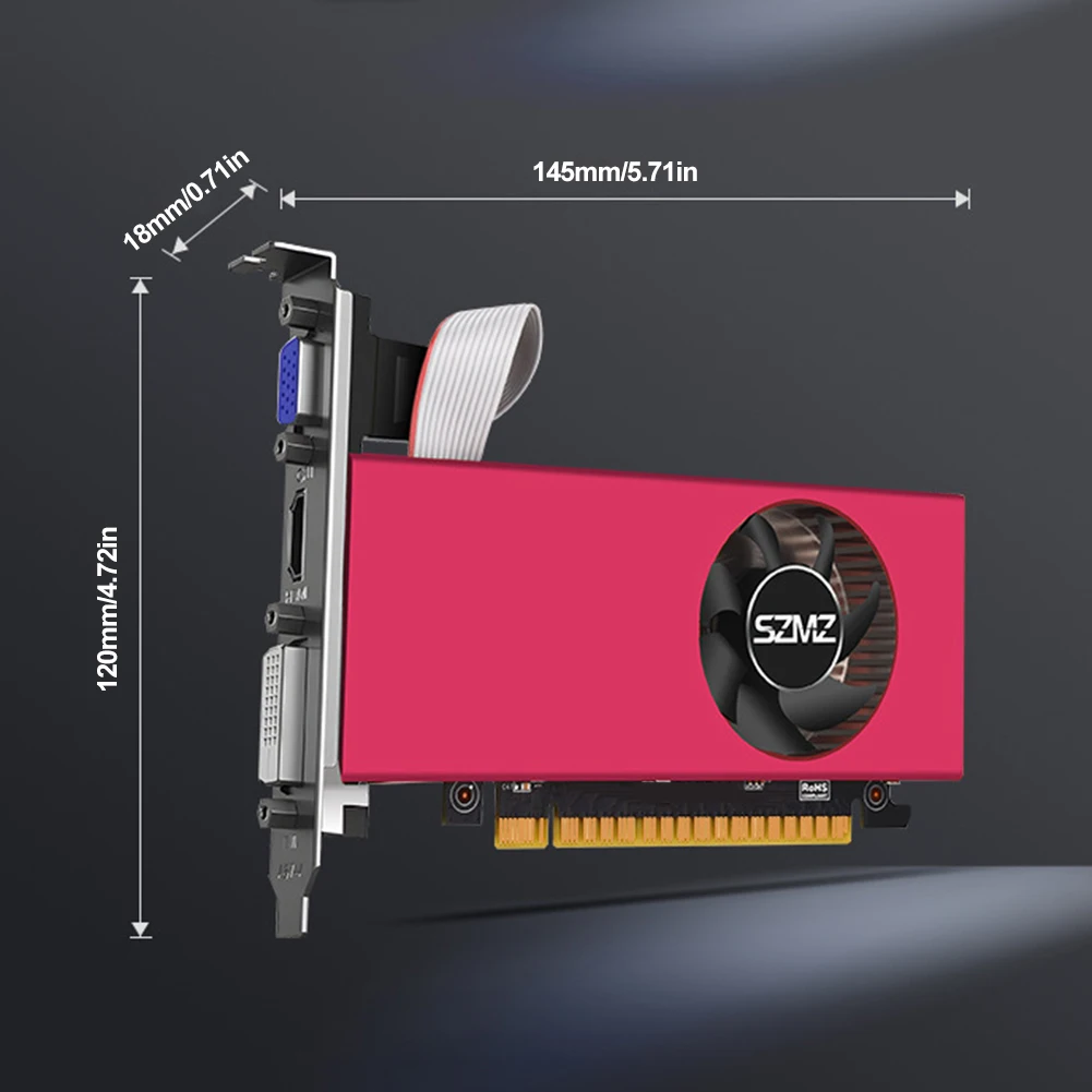 بطاقة رسومات GT740 993 ميجا هرتز 4 جيجا بايت بطاقة فيديو منخفضة المستوى PCI-E 2.0 16X بطاقة رسومات الكمبيوتر واجهة متوافقة مع HDMI 128 بت