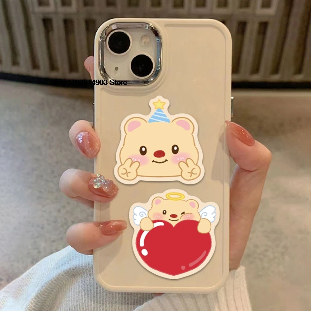 60PCS Cartoon Cute  Butter Bear Stickers Creative Decoration Mobile Phone Laptop Computer water bottle Skateboard Sticker