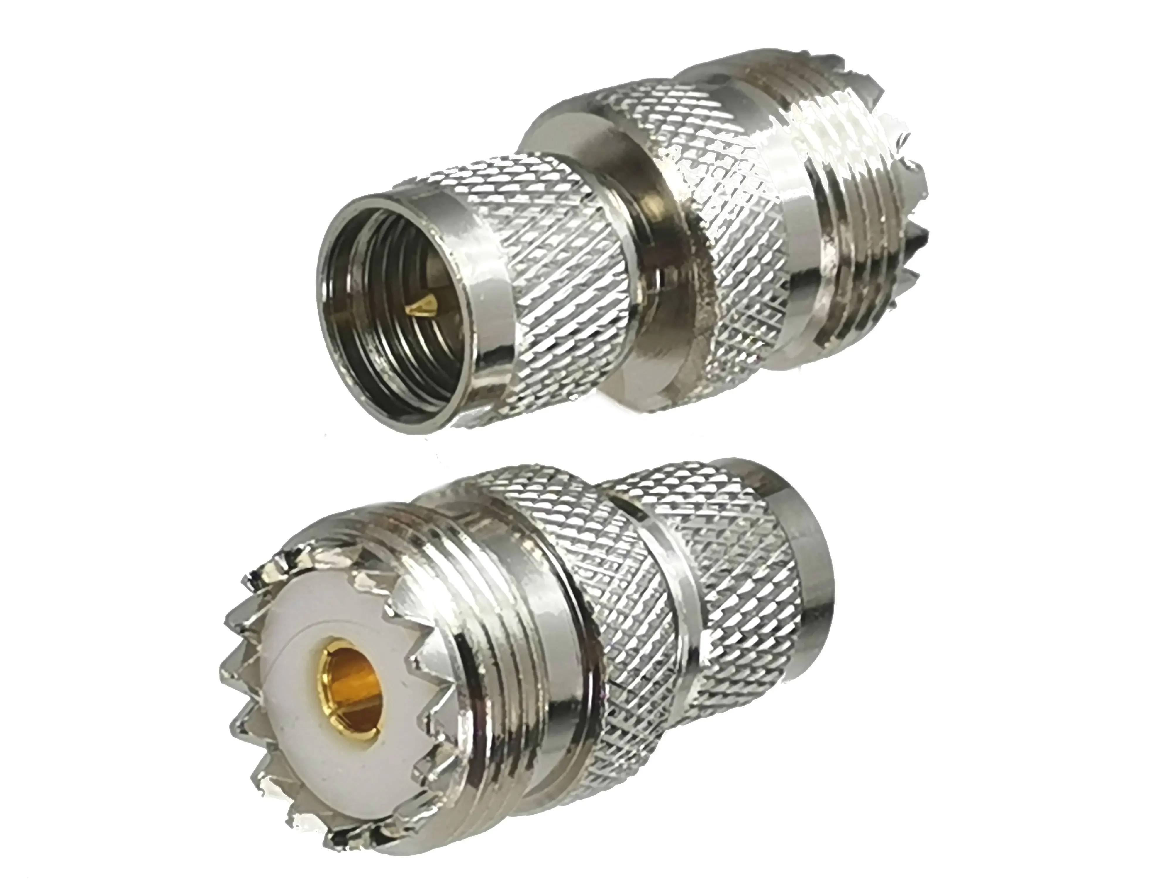 1pcs Connector Adapter UHF SO239 Female Jack to Mini UHF MiniUHF Male Plug RF Coaxial Converter Straight New Brass