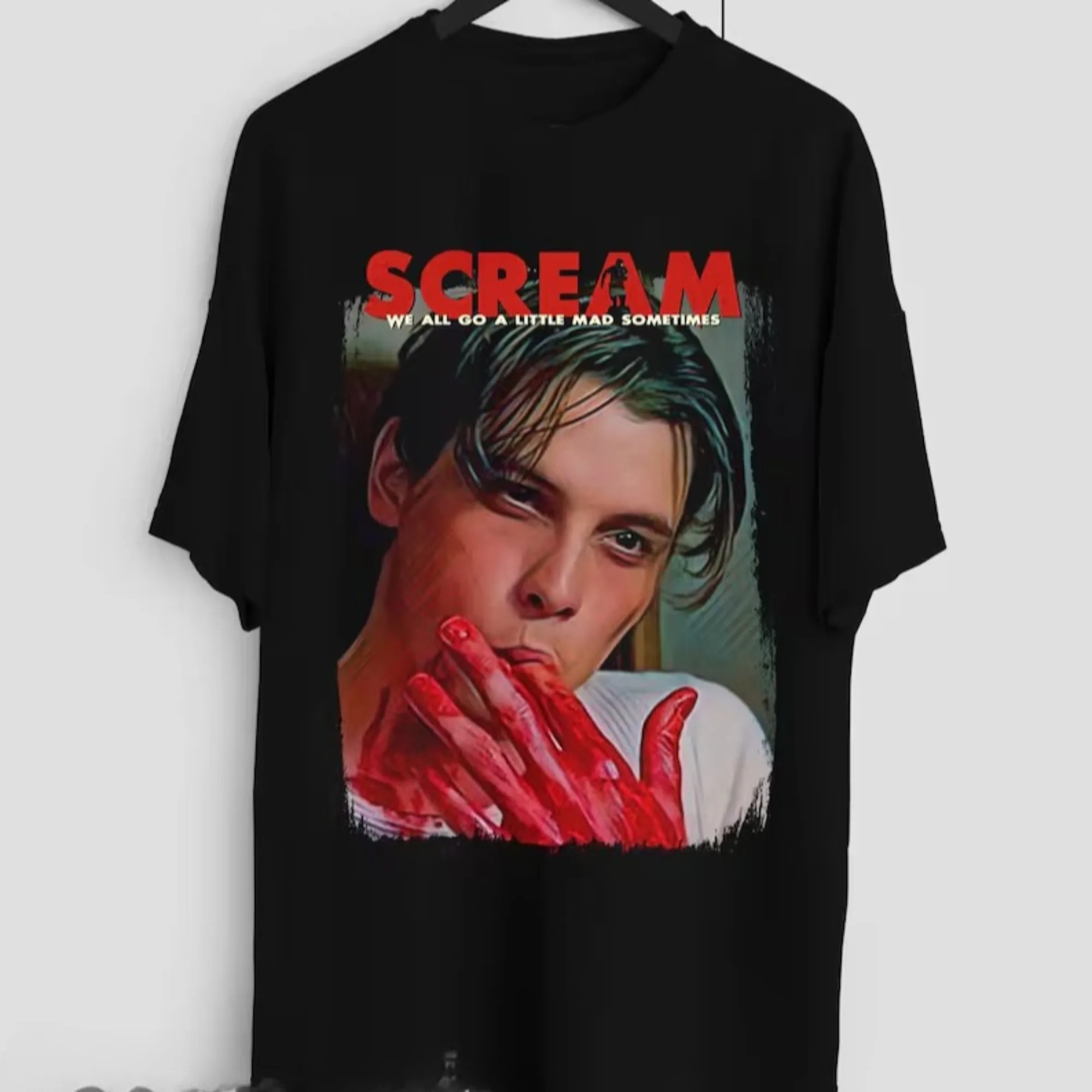 Vintage 90's Movie Graphic T-Shirt Diner Scene Heat Graphic Tee Y2K Streetwear Movie Graphic Short Sleeve Top Casual Round Neck