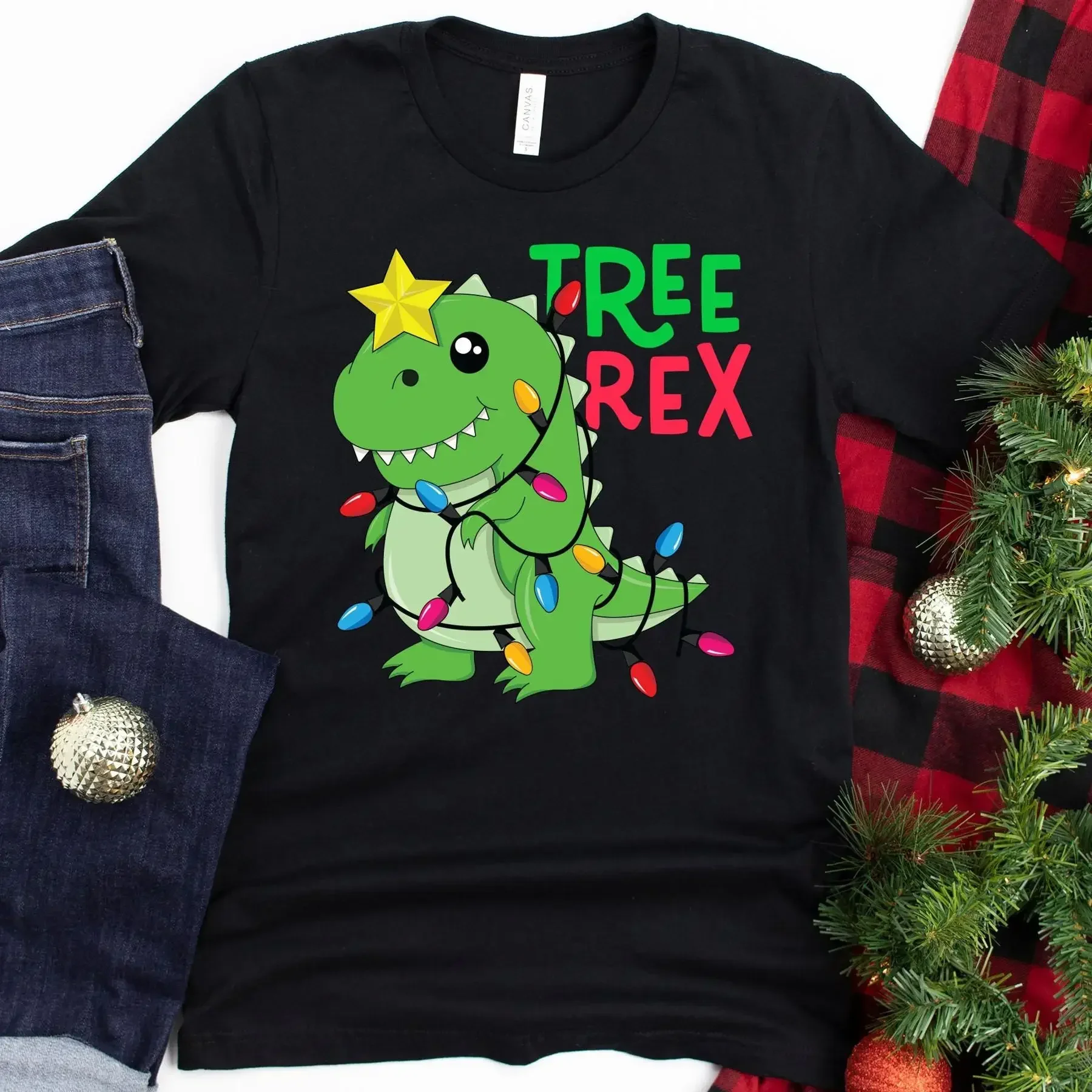 Tree Rex T Shirt Dinosaur Matching Family Christmas Card