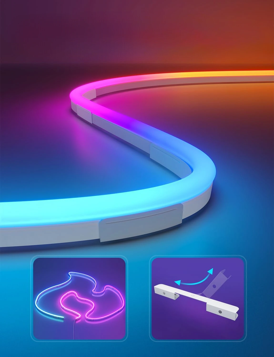 

Works with Matter, Alexa, Google Assistant, Custom DIY Neon Strip Lights for Bedroom and Halloween Decor, Softer Material,