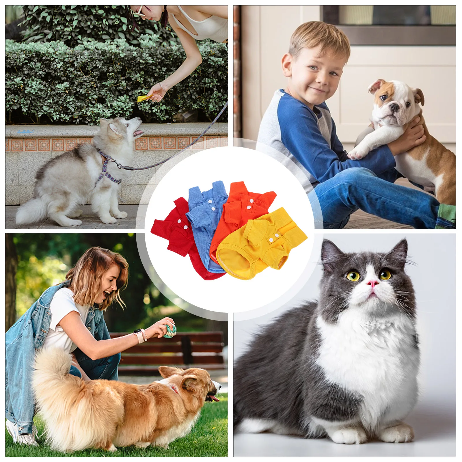 

4 Pcs Decorative Dog Clothes T-shirts Clothing Apparel Adorable Lightweight Breathable Pet Large along with