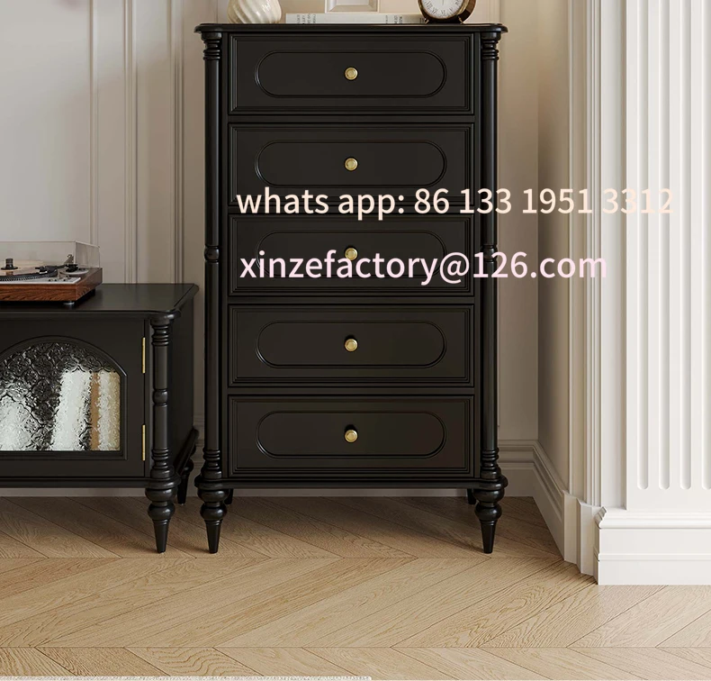 

Customizable American retro solid wood chest, entrance , bedroom locker, medieval living room wall decorative cabinet, storage