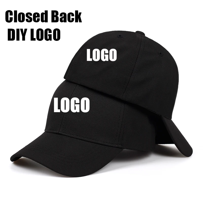 

Custom Logo Full Closed Fitted Cap Hat New York Size Plus Large Trucker Men's Cap Hip Hop Baseball Snapback Visor Brim